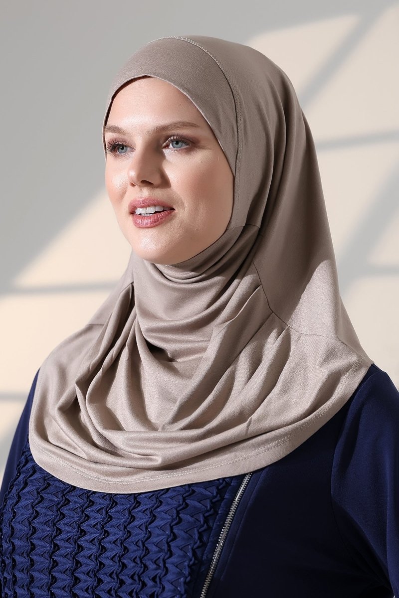 Women’s Ready - to - Wear Instant Hijab with Matching Bonnet – Soft Breathable Modal One - Piece Headscarf, Full Coverage Stretch Hijab for Daily Wear - ihvan