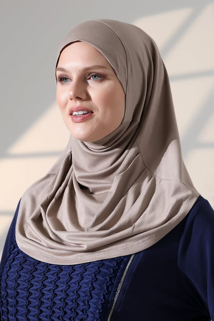 Women’s Ready - to - Wear Instant Hijab with Matching Bonnet – Soft Breathable Modal One - Piece Headscarf, Full Coverage Stretch Hijab for Daily Wear - ihvan
