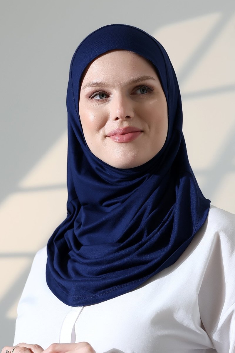 Women’s Ready - to - Wear Instant Hijab with Matching Bonnet – Soft Breathable Modal One - Piece Headscarf, Full Coverage Stretch Hijab for Daily Wear - ihvan