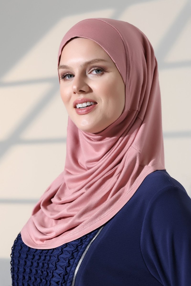 Women’s Ready - to - Wear Instant Hijab with Matching Bonnet – Soft Breathable Modal One - Piece Headscarf, Full Coverage Stretch Hijab for Daily Wear - ihvan