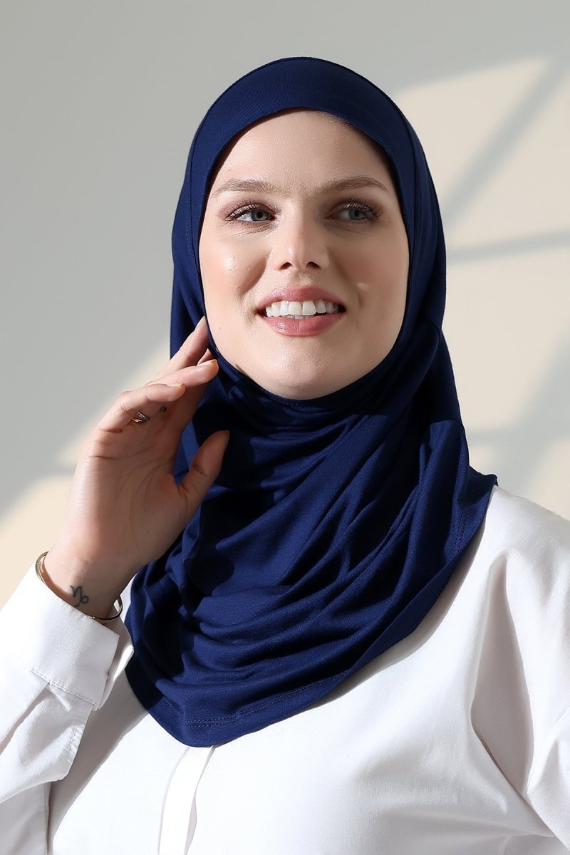 Women’s Ready - to - Wear Instant Hijab with Matching Bonnet – Soft Breathable Modal One - Piece Headscarf, Full Coverage Stretch Hijab for Daily Wear - ihvan