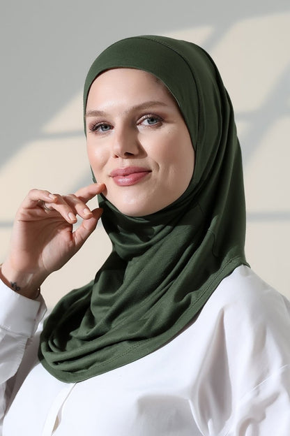 Women’s Ready - to - Wear Instant Hijab with Matching Bonnet – Soft Breathable Modal One - Piece Headscarf, Full Coverage Stretch Hijab for Daily Wear - ihvan