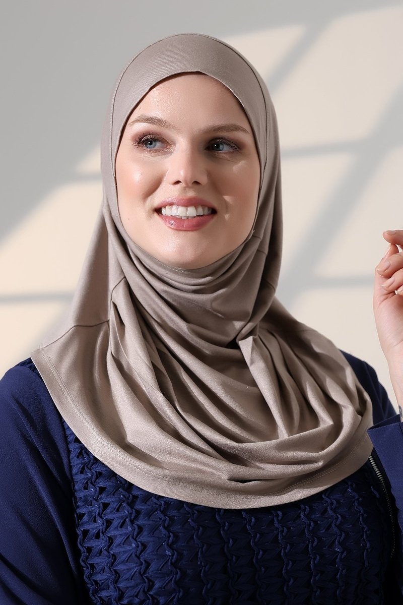 Women’s Ready - to - Wear Instant Hijab with Matching Bonnet – Soft Breathable Modal One - Piece Headscarf, Full Coverage Stretch Hijab for Daily Wear - ihvan
