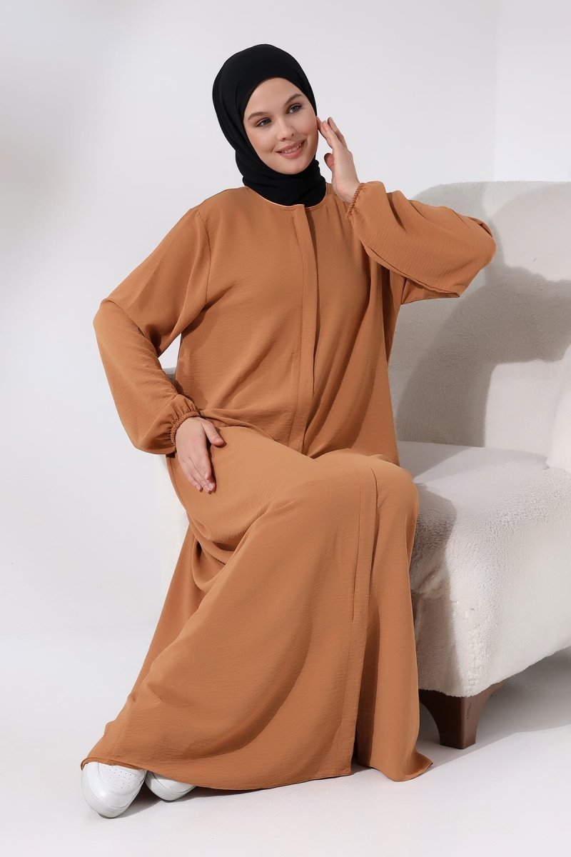 Women's Salmon Aerobin Hidden Zipper Hajj Umrah Outfit Hijab Abaya - ihvan