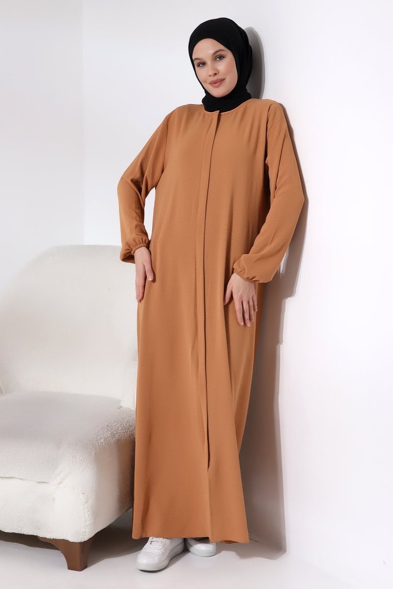 Women's Salmon Aerobin Hidden Zipper Hajj Umrah Outfit Hijab Abaya - ihvan