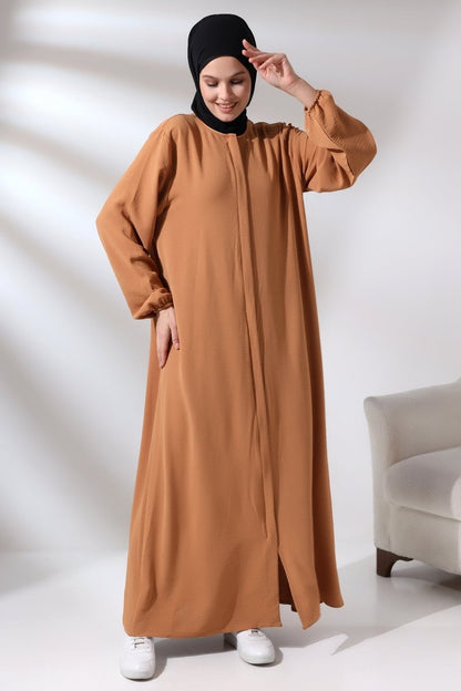 Women's Salmon Aerobin Hidden Zipper Hajj Umrah Outfit Hijab Abaya - ihvan