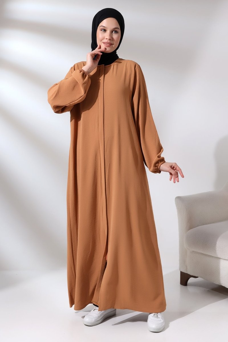 Women's Salmon Aerobin Hidden Zipper Hajj Umrah Outfit Hijab Abaya - ihvan