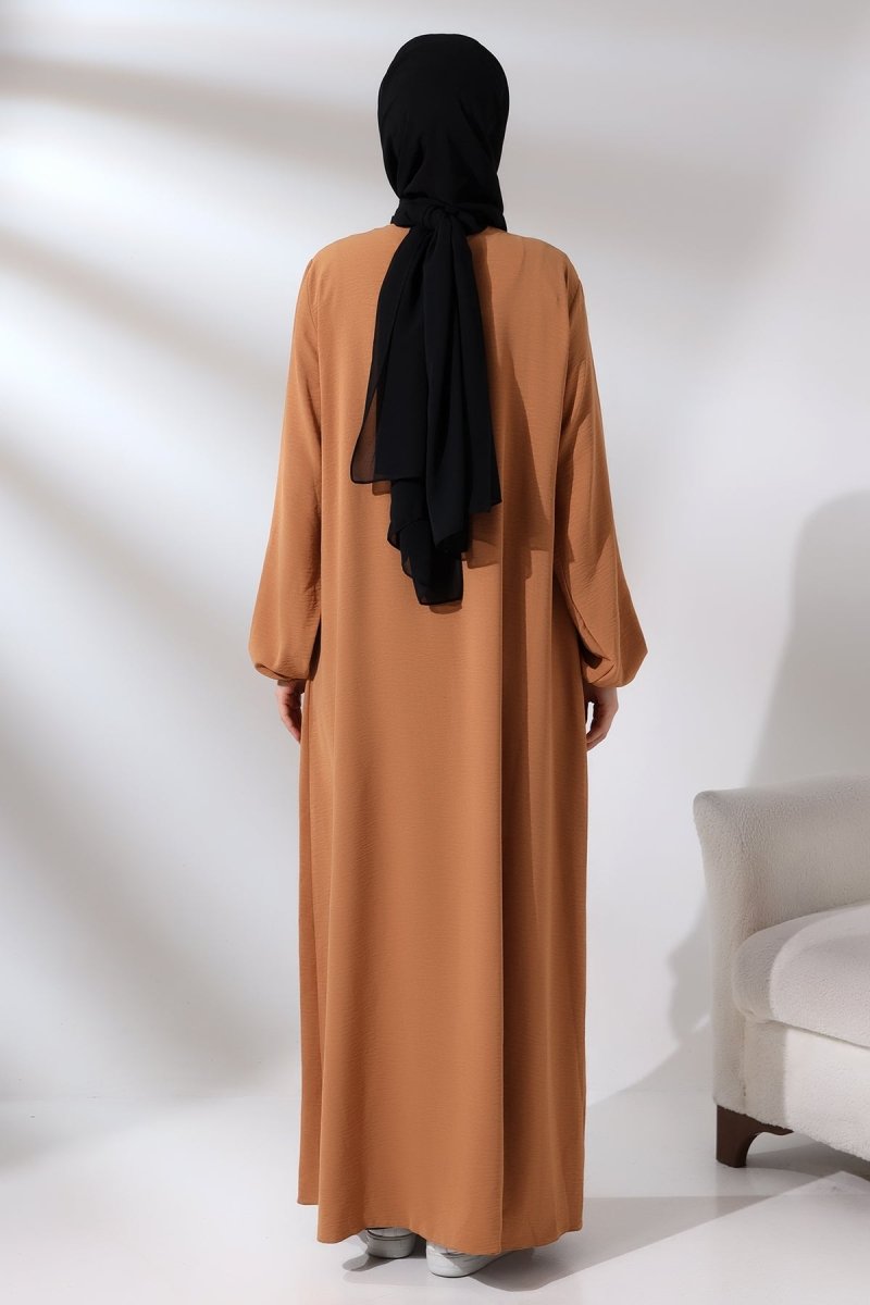 Women's Salmon Aerobin Hidden Zipper Hajj Umrah Outfit Hijab Abaya - ihvan