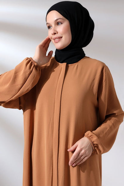 Women's Salmon Aerobin Hidden Zipper Hajj Umrah Outfit Hijab Abaya - ihvan